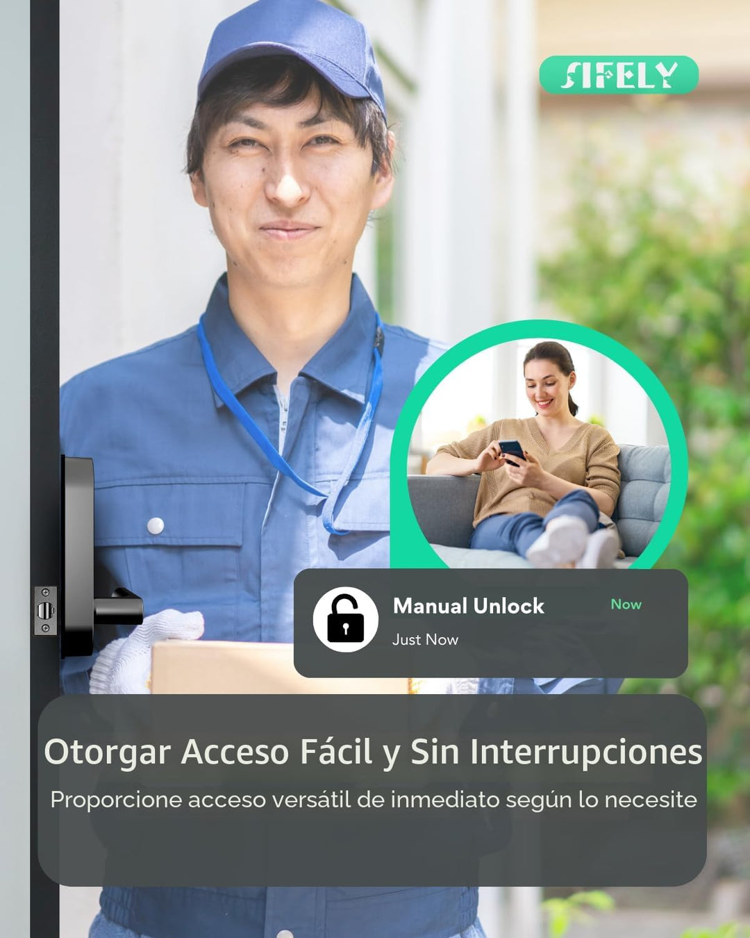 Cerradura de puerta inteligente con teclado de entrada sin llave co...