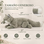 Peluche realista de zorro plateado, animal de peluche de 17