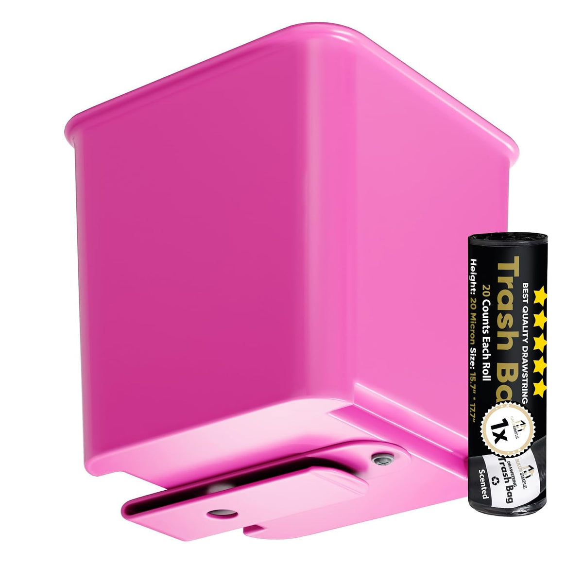 Cubo de basura grande gris para automóvil, a prueba de fugas, con clip para tapete de suelo, base antideslizante, contenedor de basura portátil para automóvil, SUV, camión o camioneta