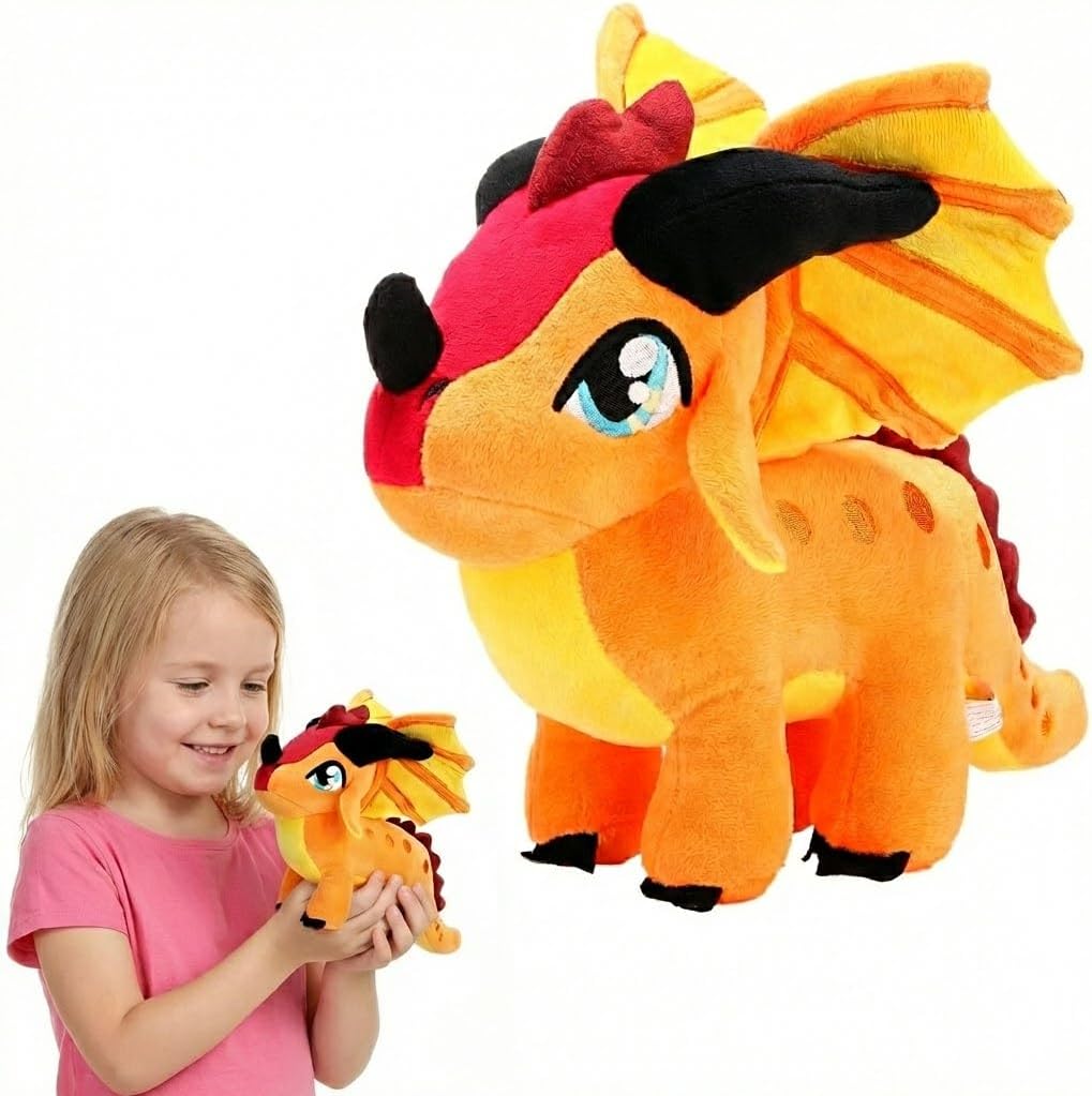 Juguete de Peluche de Dragón Wings of Fire - Almohada de Peluche de Dragón con Alas de Fuego - Animales de Peluche de Dragón Rainwing - Linda Muñeca de Dragón - Regalos Adecuados para Niños