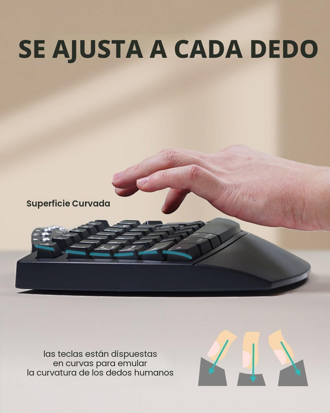 Perixx PERIBOARD-512B - Teclado ergonómico con cable, teclado divid...