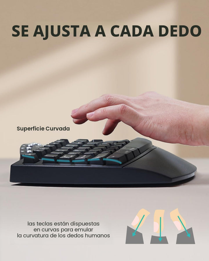 Perixx PERIBOARD-512B - Teclado ergonómico con cable, teclado divid...
