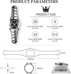 OLEVS Reloj para mujer Elegante de cara cuadrada pequeña con eslabones de acero tungsteno correa de pulsera, reloj de muñeca para damas, impermeable, luminoso, analógico de cuarzo de precisión, elegante reloj de vestir, joyería de lujo delicada