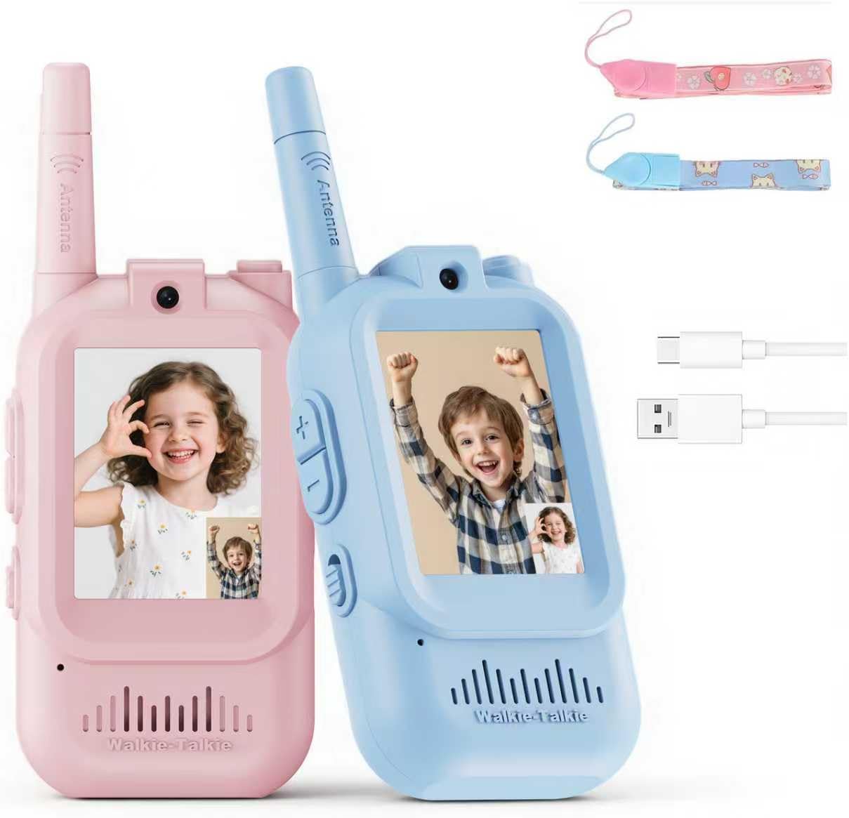 Walkie Talkies de video para niños paquete de 2 walkie