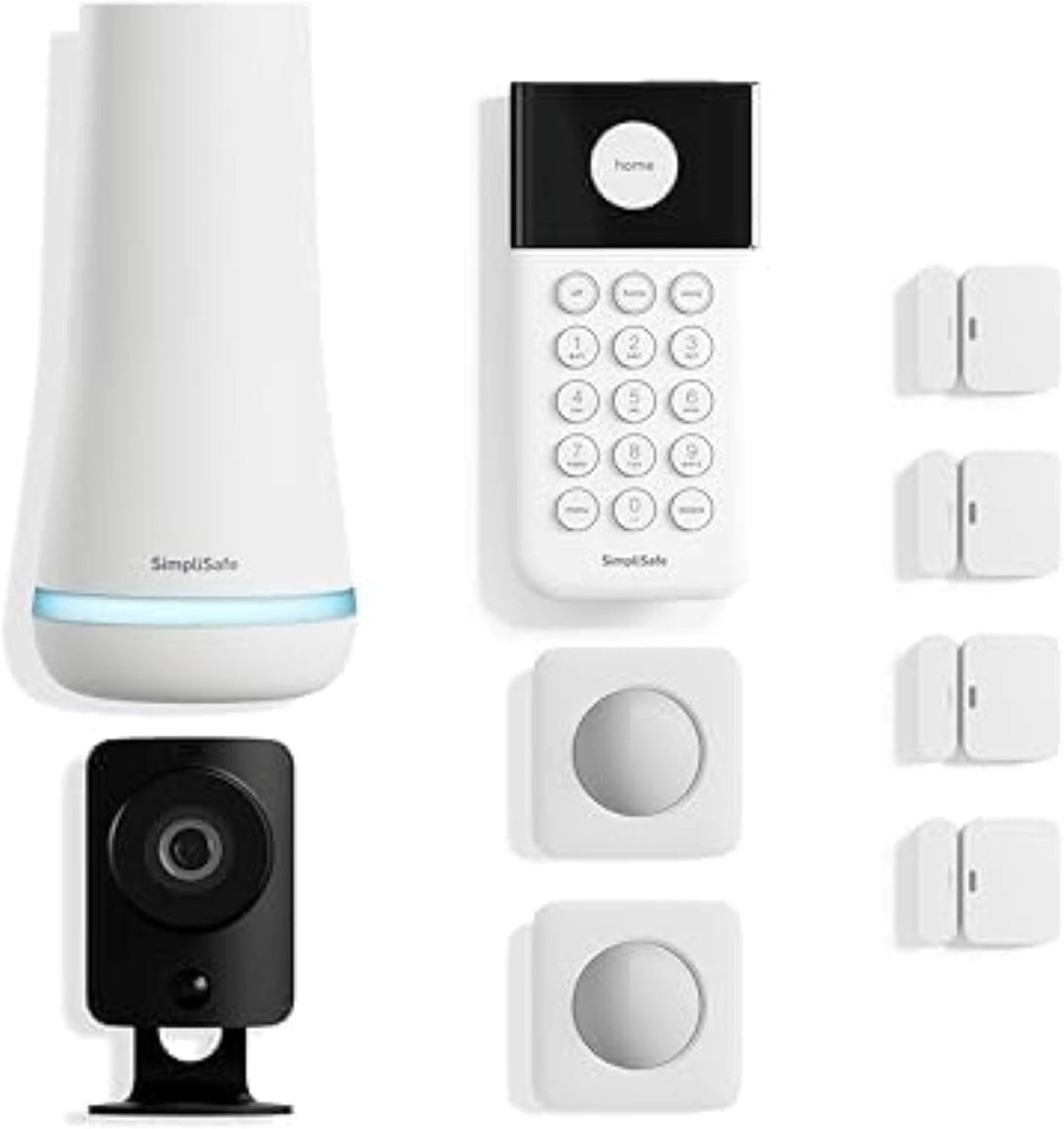 SimpliSafe - Sistema de seguridad para el hogar inalámbrico de 9 piezas con cámara HD - Supervisión profesional opcional 24/7 - Sin contrato - Compatible con Alexa y Google Assistant
