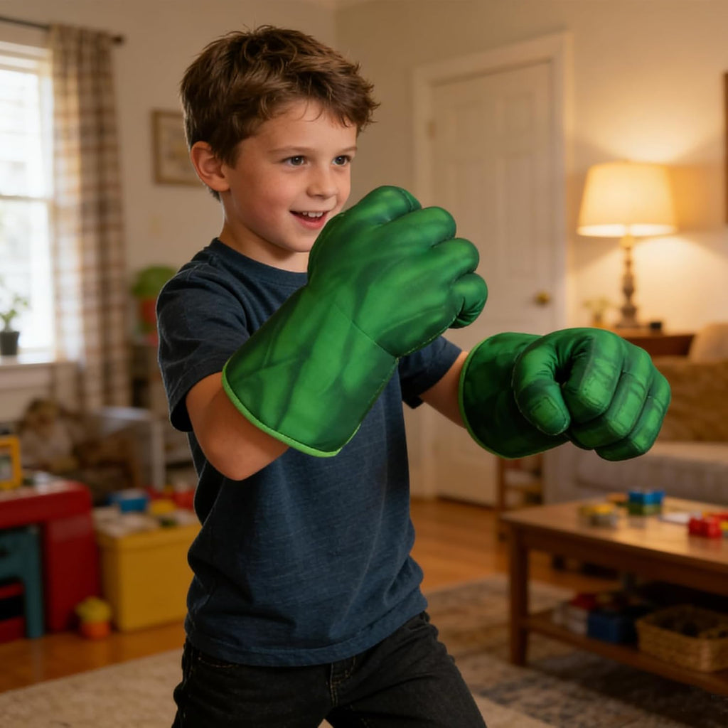 NuGeriAZ Guantes de superhéroe para niños, manos de superhéroe, de felpa suave, puños de héroe, cosplay, para niños, Navidad, Halloween, regalo de cumpleaños (verde C)
