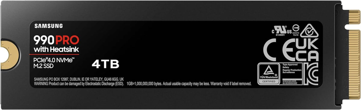 Samsung 990 PRO disipador térmico SSD 4TB, NVMe M.2 2280, velocidad...