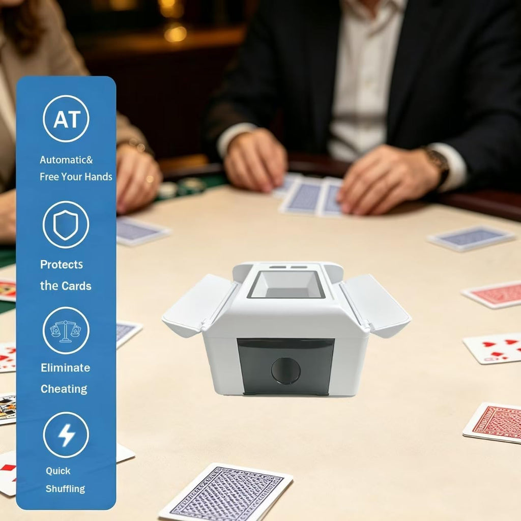 Barajador Automático de Cartas 1-2 Barajas, Barajador Recargable de Bajo Ruido