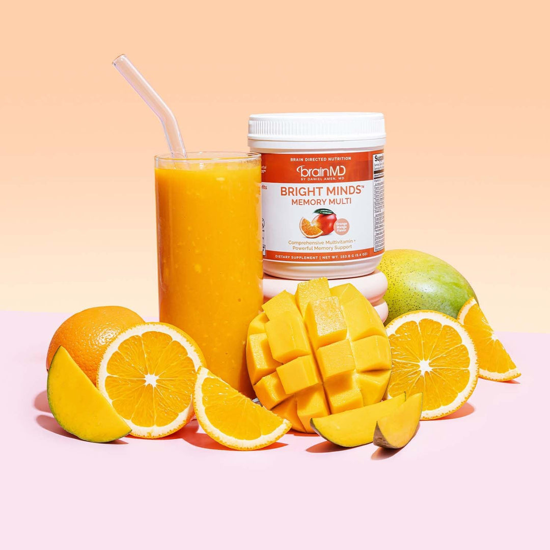 BRAINMD Dr Amen BRIGHT MINDS Memory Multi, sabor naranja y mango, p...