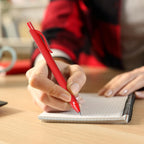 Paquete de 208 bolígrafos rojos - Bolígrafos de punta media, tinta suave, bolígrafo retráctil de clic de 1,0 mm para camarera, servidor, tinta roja de oficina