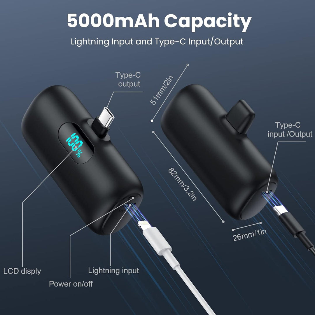 [Paquete de 2] Mini cargador portátil de 5000 mAh, batería portátil...