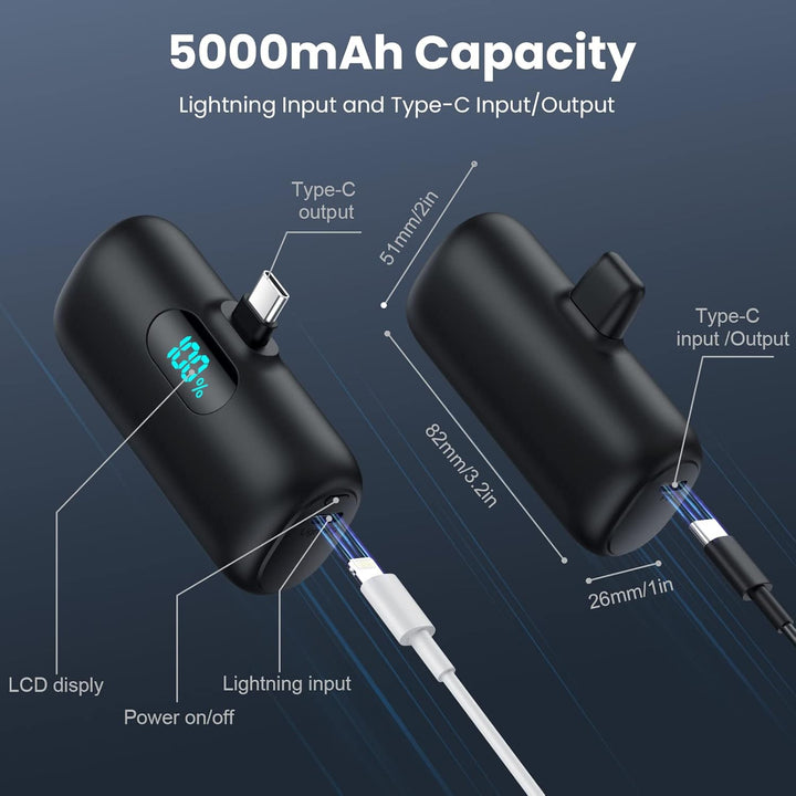 [Paquete de 2] Mini cargador portátil de 5000 mAh, batería portátil...