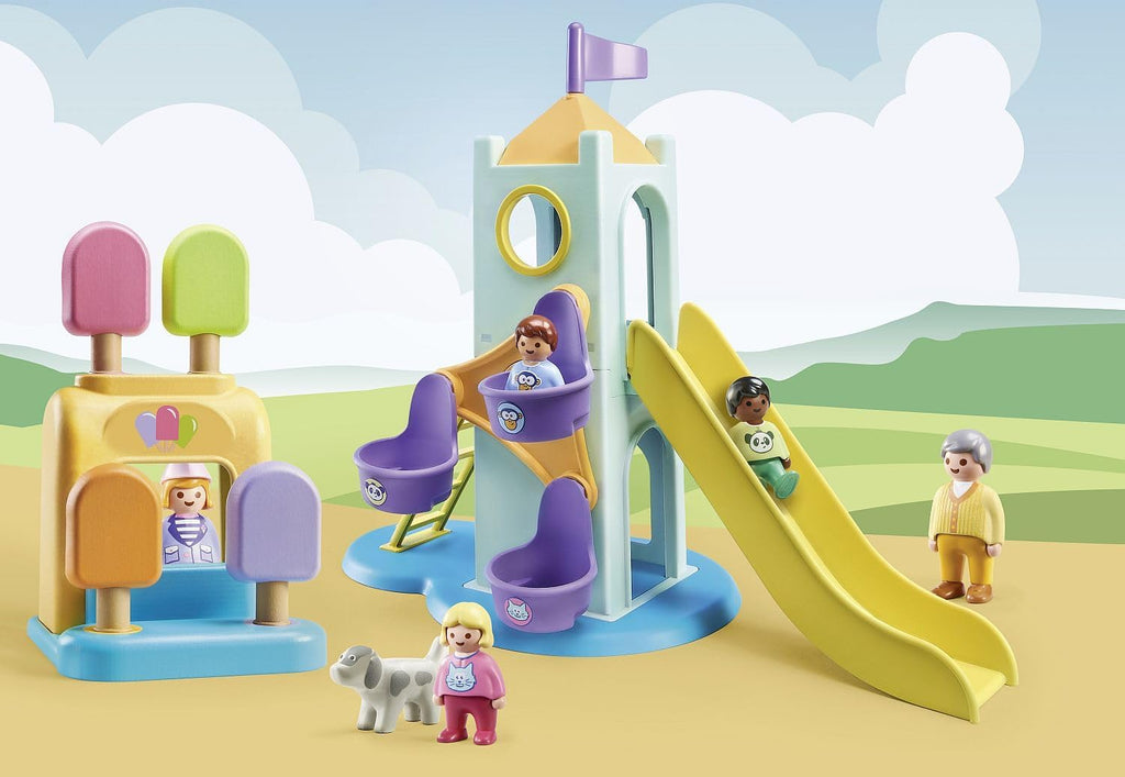 Playmobil 1.2.3: Torre de Aventura con Cabina de Helados