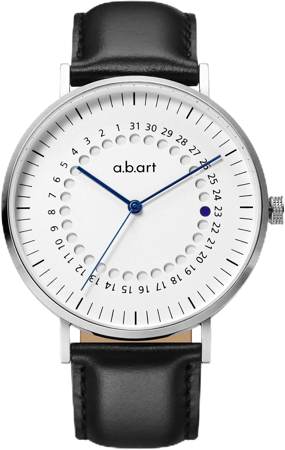 Reloj para Hombre a.b.art – Indicador de Fecha Saltante, Movimiento de Cuarzo Ronda, Cristal de Zafiro, Caja Ultrafina de Acero Inoxidable, Reloj de Pulsera Minimalista Estilo Bauhaus 41MM