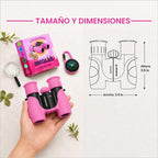 Binoculares para niños – Juguete perfecto para niños pequeños y niñas – Juego extenso que incluye lupa y brújula – Potente aumento 8 x 21 – niños de 3 a 12 años para niños pequeños