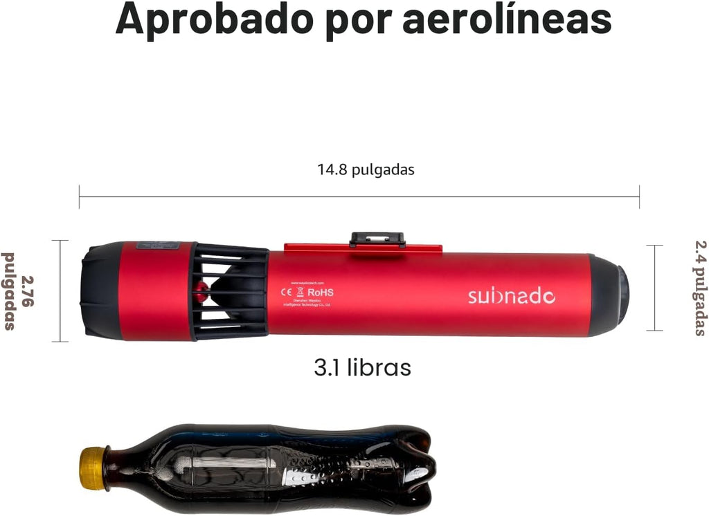 Waydoo Subnado - Patinete subacuático, scooter de mar con control de pulgar para tabla de remo SUP, adecuado para piscina, buceo y esnórquel, scooter acuático compacto y portátil para adultos y niños