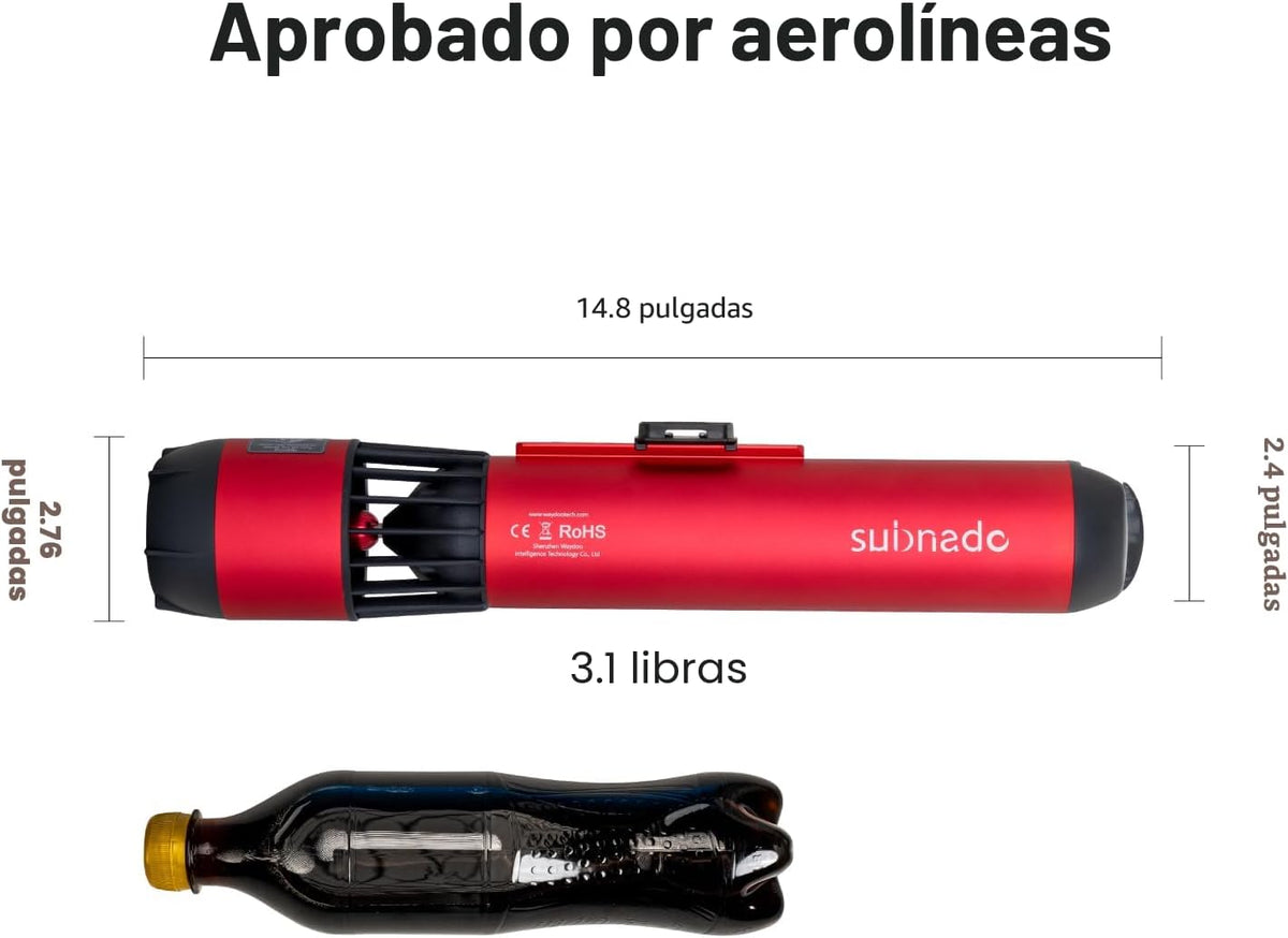 Waydoo Subnado - Patinete subacuático, scooter de mar con control de pulgar para tabla de remo SUP, adecuado para piscina, buceo y esnórquel, scooter acuático compacto y portátil para adultos y niños