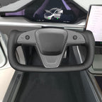 MEWANT - Funda cosida a mano para volante Yoke Tesla Model S 2021-2023 / Model X 2021-2023, accesorios para volante Yoke Tesla