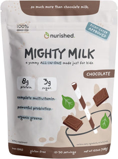 Nurished Mighty Chocolate Milk - Proteína diaria en polvo para niño...