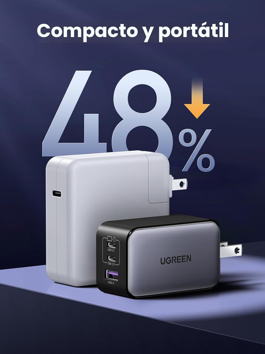 UGREEN Nexode 65 W USB C cargador bloque, cargador de pared de 3 puertos de