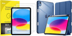 JETech Paquete de protector de pantalla y funda trasera transparente para iPad (A16) de 11ª/10ª generación (2025/2022)