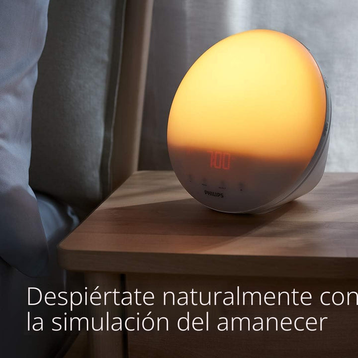 Luz de despertador con simulación de amanecer en color Philips HF35...