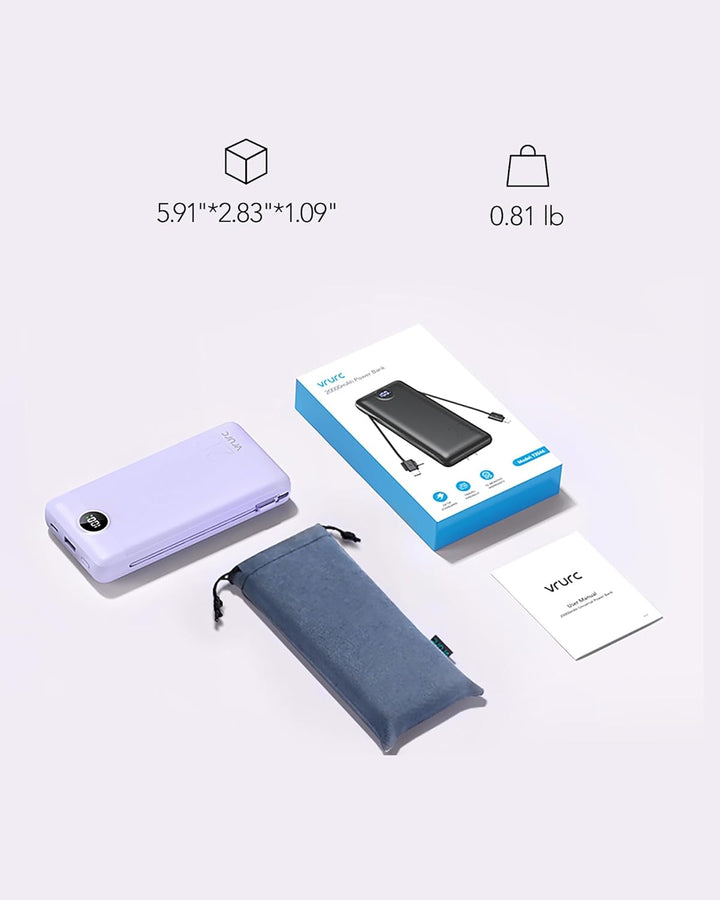 VRURC Cargador portátil de 20000 mAh, banco de energía de carga ráp...