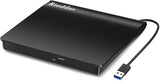 Rioddas Unidad externa de CD\/DVD para portátil, USB 3.0, reproduct...