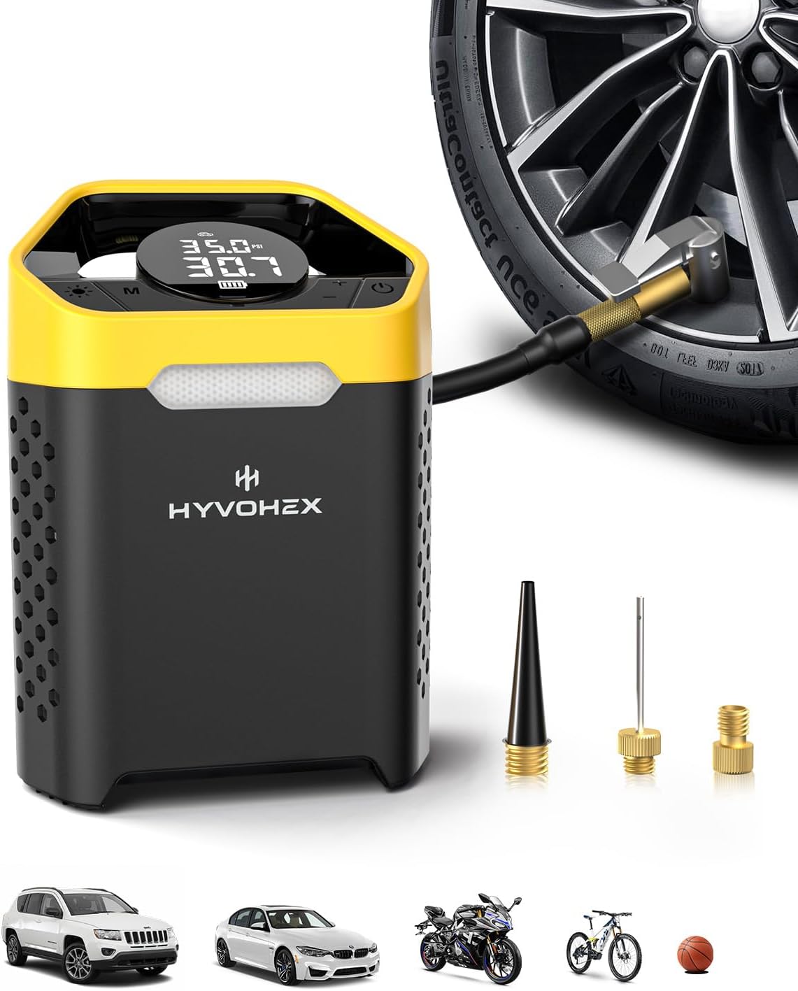 Compresor de Aire Portátil Inflador de Neumáticos de 160 PSI de Alt...