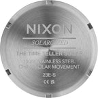 NIXON Time Teller Solar A1369 - Reloj analógico para hombre con energía solar resistente al agua de 100 m (esfera del reloj de 40.5 mm, correa de acero inoxidable de 20 mm con 5 eslabones)
