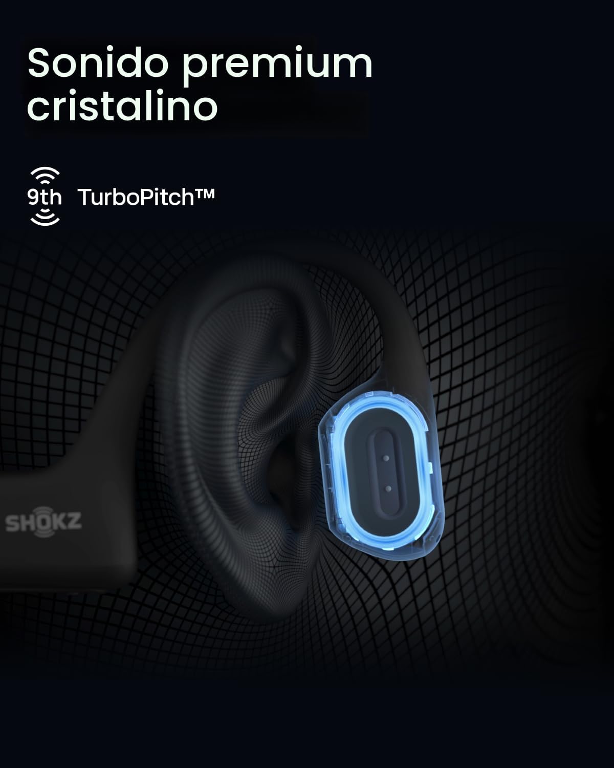 SHOKZ OpenRun Pro - Auriculares deportivos Bluetooth de conducción ósea, Negro, Moderno