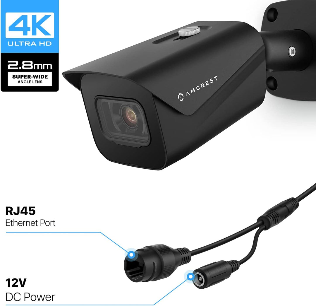 Amcrest Sistema de cámara de seguridad 4K con NVR PoE 4K 8CH, (4) c...