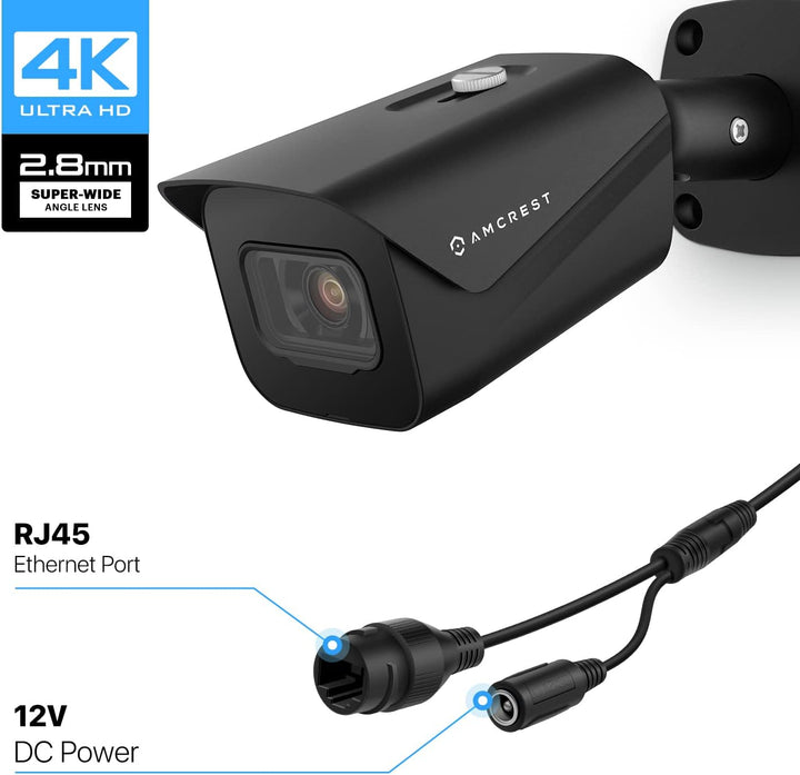 Amcrest Sistema de cámara de seguridad 4K con NVR PoE 4K 8CH, (4) c...