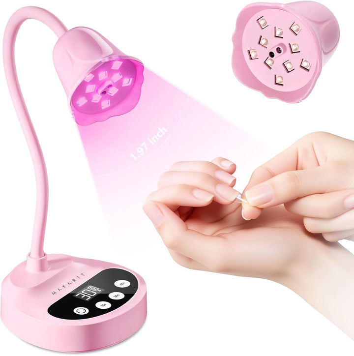 Makartt Lámpara de uñas UV, luz LED de cuello de cisne con sensor a...