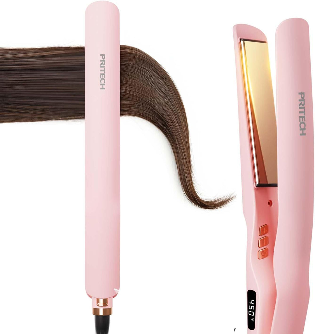 PRITECH Plancha de Pelo de 1 Pulgada de Titanio Rosa | Straightener...