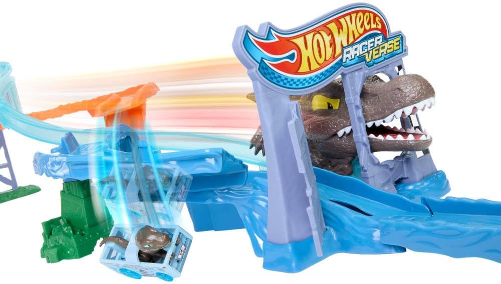 Hot Wheels RacerVerse Jurassic World Crash Splash - Juego