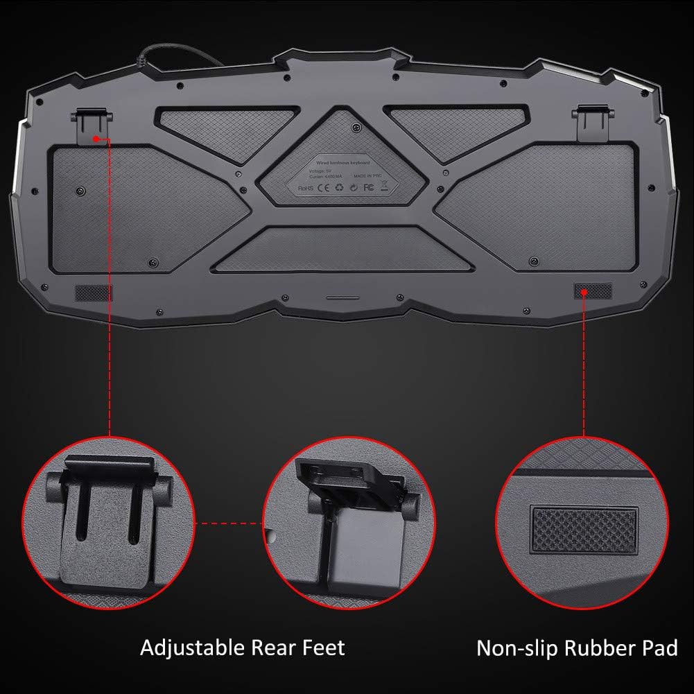 BlueFinger Combo de auriculares y teclado para juegos