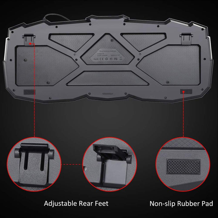 BlueFinger Combo de auriculares y teclado para juegos