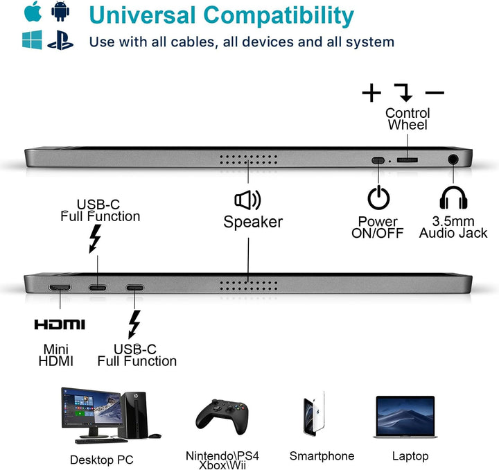 KYY Monitor portátil 15.6 "1080P Monitor de computadora Extensor de...