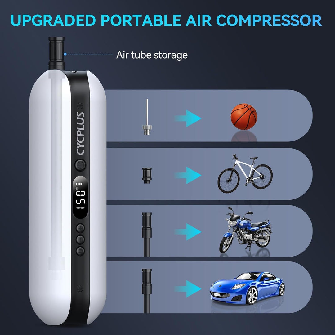 CYCPLUS Electric Air Compressor Portable Bicycle Pump Car Tire Infl...