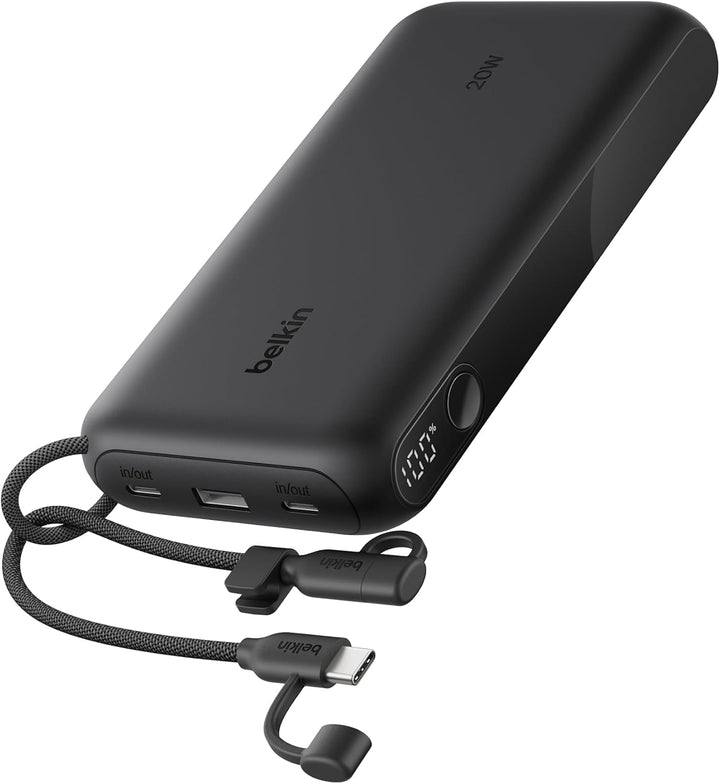 Belkin Cargador portátil, cargador de batería USB-C de 20,000 mAh c...