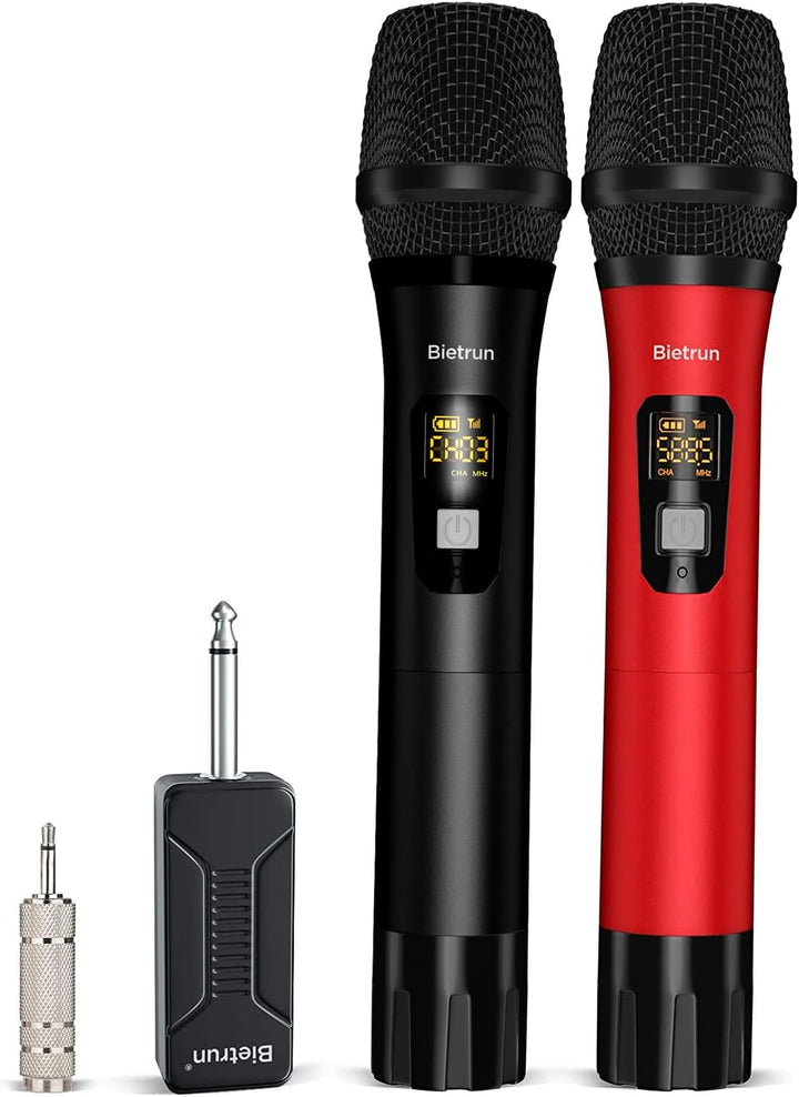 Micrófono inalámbrico, Bietrun UHF de metal, sistema de micrófono d...
