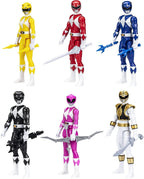 Power Rangers Mighty Morphin - Paquete de 6 figuras de acción de 12 pulgadas, juguetes con accesorios para niños de 4 años en adelante (exclusivo de Amazon)