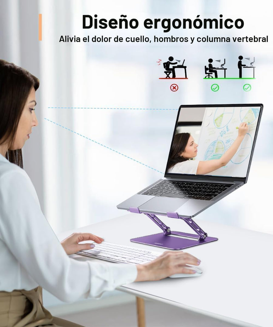 Aoviho Soporte ajustable para laptop de escritorio, soporte portáti...