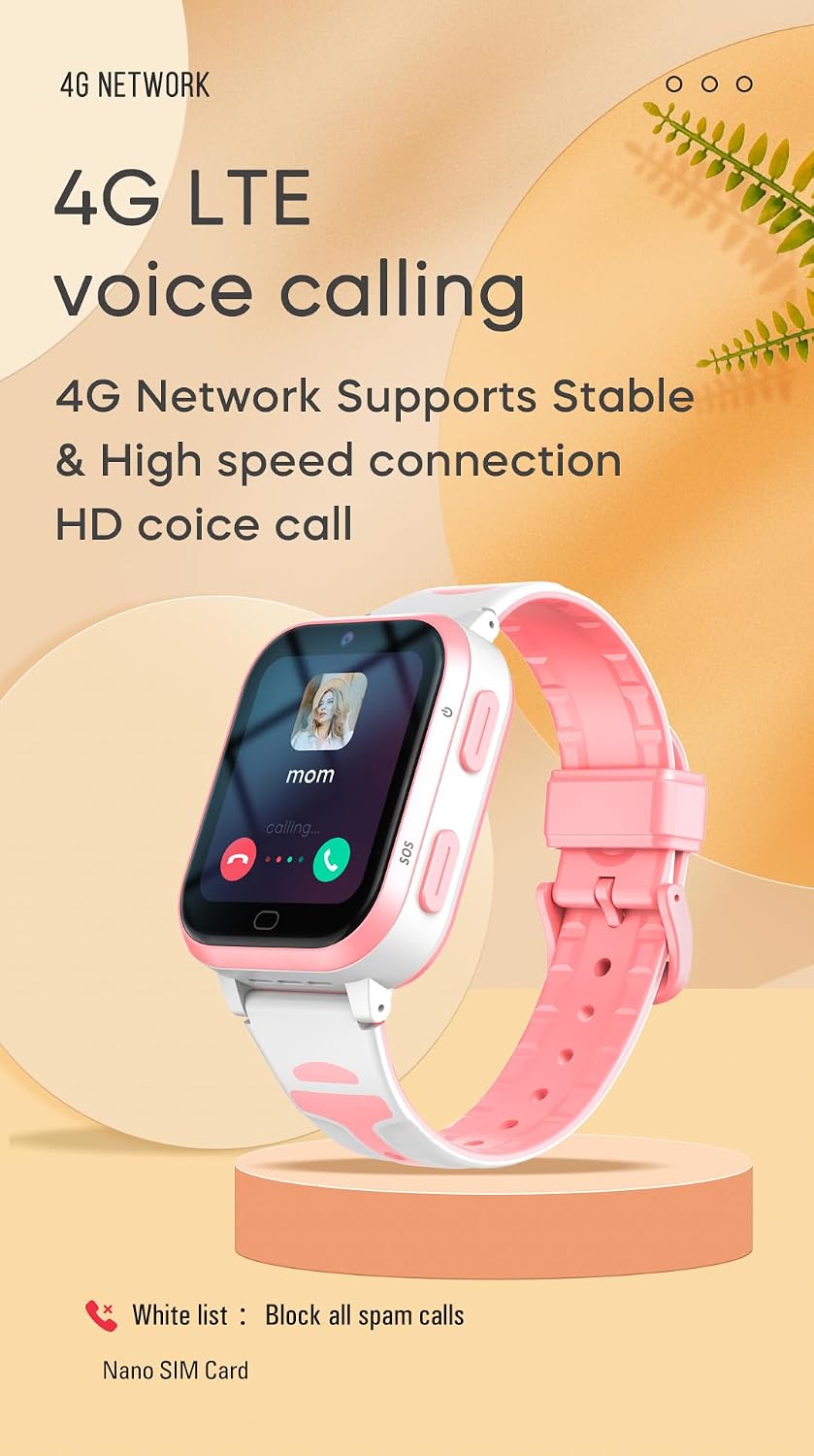Reloj inteligente con GPS 4G para niños, línea de WhatsApp, videollamada y texto, chat de voz, mensaje de alarma SOS, antipérdida, rastreador en tiempo real, podómetro, cámara de modo silencioso, cámara TikTok Facebook, versión global de 3 a 15 años