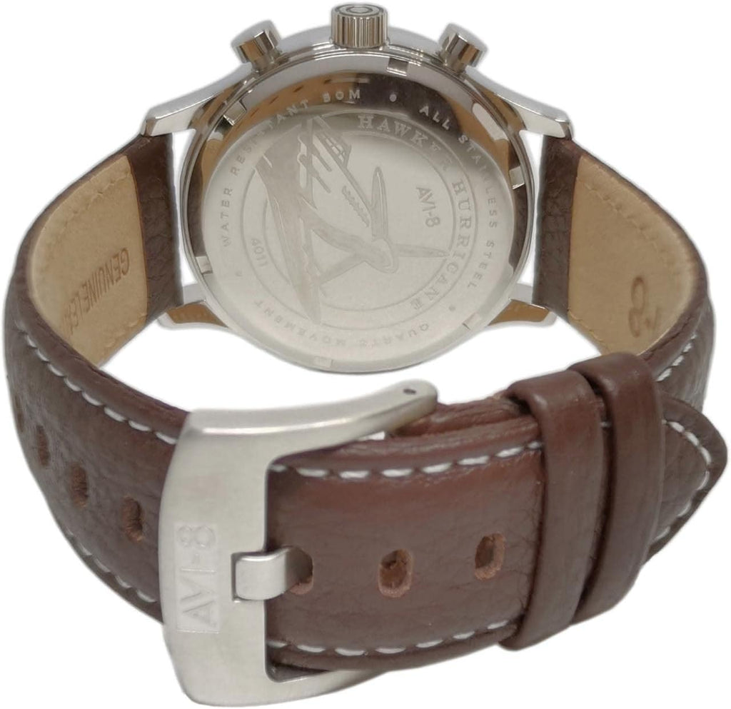 Reloj analógico AV-4011 Hawker Hurricane, con mecanismo de cuarzo japonés, con correa de piel, de AVI-8