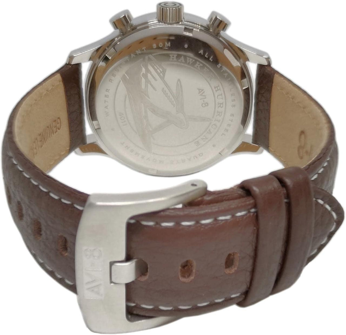 Reloj analógico AV-4011 Hawker Hurricane, con mecanismo de cuarzo japonés, con correa de piel, de AVI-8