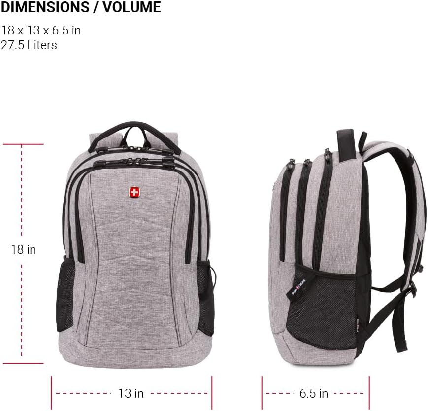 SwissGear 5668 Mochila para portátil, gris claro jaspeado, 18.25 pu...