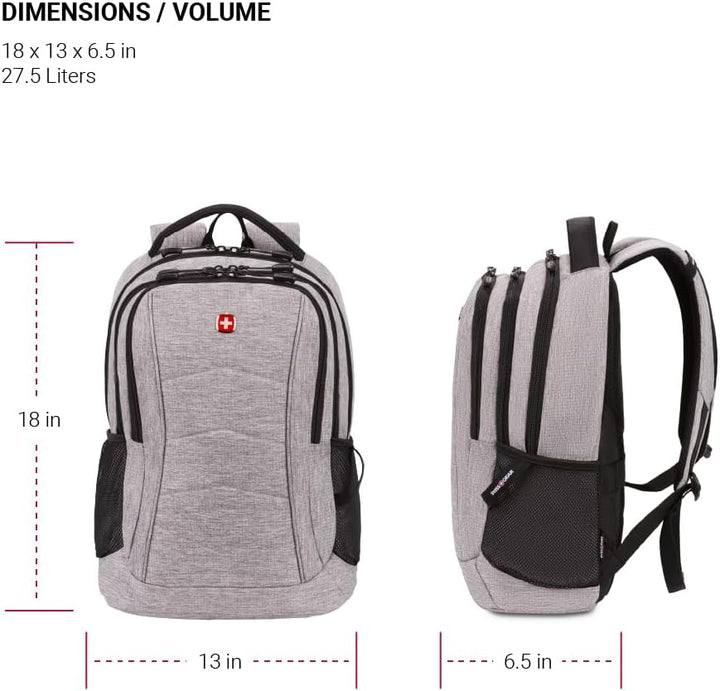 SwissGear 5668 Mochila para portátil, gris claro jaspeado, 18.25 pu...