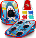 SWOOC Games® - Shark Frenzy™ | Juego de lanzamiento de bolsa de puf 2 en 1 para niños | Juegos de fiesta para niños con configuración en 5 segundos | Diversión al aire libre para niños pequeños |